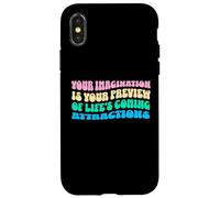 Law Of Attraction Manifesting Spiritual Growth Retro Wavy Custodia per iPhone X/XS