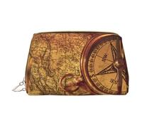 Law of The Compass Navigation Leather Handheld Zipper Makeup Bag Organizer Portafoglio Grande Capacità Viaggio Makeup Bag Articoli da toeletta, bianco, Taglia unica
