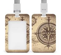 Law of The Compass - Porta badge di navigazione con cordino staccabile, porta carte d'identità verticale, in plastica, impermeabile, per lavoro, ufficio, insegnante, infermiera, dottore