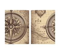 Law of The Compass - Porta passaporto da viaggio per donne e uomini, in pelle PU, con tasche multiple