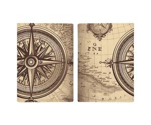 Law of The Compass - Porta passaporto da viaggio per donne e uomini, in pelle PU, con tasche multiple
