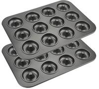 Lawei 2 pezzi Stampo per Ciambelle 12 Ciambelles Antiaderenti Teglia da Forno per Dolci Torte Ideali per Realizzare Cupcake Muffin Cioccolato - 28 x 40 x 2 cm