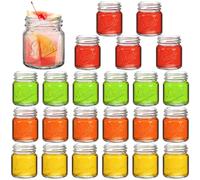 Lawei Confezione da 24 mini bicchierini da shot da 56,7 g, trasparenti, piccoli bicchierini per vodka, whisky, tequila, espresso, liquori e liquori, base pesante