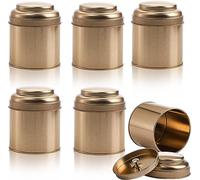 Lawei Confezione da 6 barattoli per tè con doppio coperchio ermetico, mini contenitori rotondi per tè, caffè, zucchero, foglie sfuse per candele fai da te, 50 g