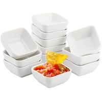 Lawei - Set di 12 ciotole in ceramica, 88 ml, per condimenti, aceto, ketchup e salsa barbecue, colore: bianco