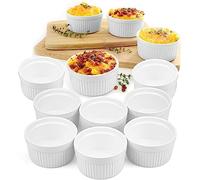 Lawei - Set di 12 pirottini da soufflé, in porcellana, per muffin, cupcake e budini, 9 cm