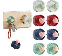 Lawen Creative 8 pezzi a forma di stella e a forma di cuore di tipo F, scatola di silicone, copertura decorativa antipolvere, impedisce il contatto dei bambini, adatto per l'uso come gancio