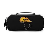 Lawenp Animali africani sulla mappa dell'Africa Astuccio portatile Borsa per il trucco Borsa per il trucco