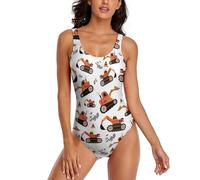 Lawenp Assemblaggio di Camion portautensili, Gru, escavatori, carrelli elevatori, Body Bikini da Donna, Costume da Bagno per Donna