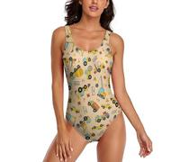 Lawenp Assemblaggio di Camion portautensili, Gru, escavatori, carrelli elevatori, Body Bikini da Donna, Costume da Bagno per Donna