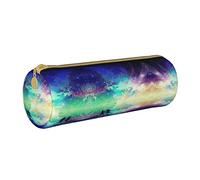 Lawenp Astuccio cilindrico in pelle che corre nel modello del cielo notturno Cancelleria per ufficio portatile Custodia per cancelleria Materiale scolastico