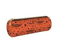 Lawenp Astuccio cilindrico in pelle Fashion Love Pattern Astuccio portamatite portatile per scuola universitaria
