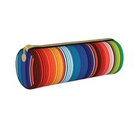 Lawenp Astuccio cilindrico in pelle Sfondi colorati Motivo Portamatite portatile Borsa portamatite Organizer portaoggetti