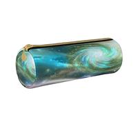 Lawenp Astuccio cilindrico in pelle Space Planet Pattern Astuccio portamatite portatile Astuccio portapenne per scuola universitaria
