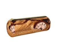 Lawenp Astuccio cilindrico in pelle Time In The Sand Pattern Custodia per matite portatile Custodia per matite Organizer per riporre le matite