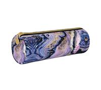 Lawenp Astuccio per matite cilindrico in pelle Art Gold Marmo Pattern Durevole Cancelleria per ufficio Pouch Pen Pouch Organizer per l'archiviazione