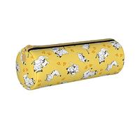 Lawenp Astuccio per matite cilindrico in pelle Sleep Cat Pattern Borsa per matite durevole Custodia per penne Organizer per riporre oggetti