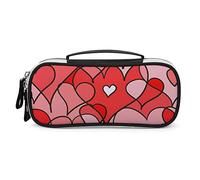 Lawenp Astuccio per penna a forma di cuore astratto con sfondo a forma di cuore, astuccio portapenne portatile con cerniera, borsa da trucco da viaggio, organizer per cancelleria per l'home office