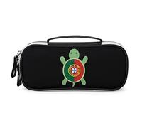 Lawenp Astuccio per penna a forma di tartaruga con bandiera del Portogallo Astuccio per penna portatile con zip Borsa da trucco da viaggio Organizzatori di cancelleria per l'home office