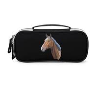 Lawenp Astuccio per penna a matita con ritratto di cavallo colorato Astuccio per penna portatile con cerniera Borsa da trucco da viaggio Organizzatori di cancelleria per l'home office