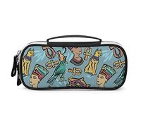 Lawenp Astuccio portapenne con motivo artistico dell'antico Egitto Astuccio portapenne portatile con cerniera Borsa da viaggio per trucchi Organizzatori di cancelleria per l'home office