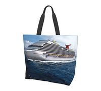 Lawenp Borsa a tracolla in tela per navi da crociera per donna, borsa tote impermeabile riutilizzabile Borsa da spiaggia grande borsa ecologica