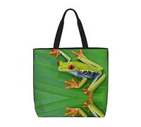 Lawenp Borsa grande per la spesa con foglie di rana animale Borsa grande per la spesa per lo shopping da lavoro sulla spiaggia