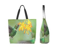 Lawenp Borsa tote da donna Borsa grande da donna Borse da donna Borse a spalla Borse da lavoro Borsa da lavoro Borsa da scuola - Colibrì che si nutrono di fiori gialli