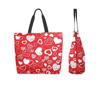 Lawenp Borsa tote da donna Borsa grande da donna Borse da donna Borse a spalla Borse da lavoro Borsa da lavoro Borsa da scuola - Cuori carini Festa della mamma San Valentino(Rosso)