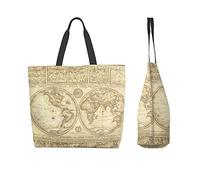Lawenp Borsa tote da donna Borsa grande da donna Borse da donna Borse a spalla Borse da lavoro Borsa da lavoro Borsa da scuola - Stampa mappa del vecchio mondo