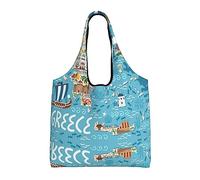 Lawenp Borsa tote grande Mappa Grecia Borsa grande per la spesa per la spesa da lavoro in spiaggia