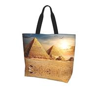 Lawenp Borsa tote grande Piramide egiziana nel deserto Borsa grande per la spesa per la spesa da lavoro in spiaggia