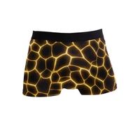 Lawenp Boxer da Uomo con Stampa a Pelle di Giraffa Dorata