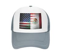 Lawenp Casquette de Baseball respirante en Maille pour Adulte avec Drapeau américain et mexicain