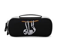 Lawenp Divertente bradipo scheletro astuccio portapenne portatile con zip borsa da trucco da viaggio organizer per cancelleria per l'home office