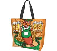 Lawenp Divertente cartone animato alieno UFO mucca stelle luna tote bag grandi donne casual borse a tracolla riutilizzabili borse della spesa per lavoro shopping viaggio spiaggia