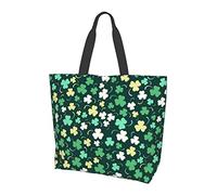 Lawenp Green Plaid St. Patrick's Day Borsa per la spesa per la spesa Borsa da viaggio riutilizzabile Shamrock Beach Borsa a tracolla per donna
