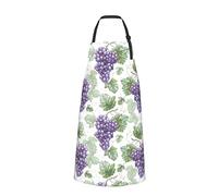 Lawenp Grembiule con motivo a uva viola con tasche Grembiuli da cucina impermeabili da cuoco per donna Uomo