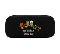 Lawenp Gufo Mio zio mi ama Astucci per matite Astuccio per penne in pelle PU Borsa per cosmetici portatile