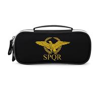 Lawenp Impero Romano Senato SPQR Flag Pencil Pen Case Borsa per penna portatile con cerniera Borsa da viaggio per trucco Organizzatori di cancelleria per l'home office