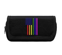 Lawenp LGBT Gay Pride Flag Astuccio per penne con doppia cerniera Borsa per cancelleria portapenne di grande capacità per l'home office