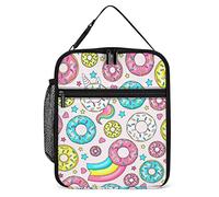 Lawenp Lunch Box isolato Arcobaleno Ciam Unicorno Borsa da pranzo portatile Cuori Stelle Contenitore per il pranzo riutilizzabile piccolo per uomini Donne Picnic Viaggi