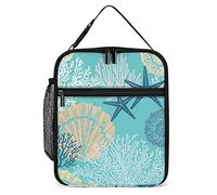 Lawenp Lunch Box isolato Blue Starfish Borsa da pranzo portatile Conchiglie Mollusco Corallo Riutilizzabile Piccolo portapranzo per uomo Donna Picnic Viaggio