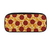 Lawenp Pizza ai peperoni con pomodori Astucci per matite Astuccio per penne in pelle PU Borsa per cosmetici portatile