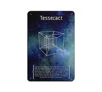 Lawenp Poster di leggi matematiche Tesseract Targa in metallo Famosa decorazione murale con slogan 12 x 8 pollici