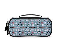 Lawenp Ritratti divertenti di gatti Astuccio per penna a matita Borsa per penna portatile con zip Borsa per trucco da viaggio Organizzatori di cancelleria per l'home office
