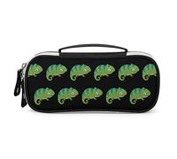 Lawenp Simpatico astuccio portapenne con lucertola camaleonte, astuccio portapenne portatile con cerniera, borsa da trucco da viaggio, organizer per cancelleria per l'home office