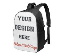 Lawenp Zaino USB personalizzato per uomo donna, zaini personalizzati con testo fotografico, zaino per laptop casual personalizzabile per viaggi in campeggio