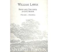 LAWES W. - Pavane and 2 Airs en Sol menor para 4 Flautas de Pico