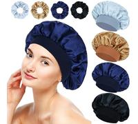 Lawie Confezione da 4 grandi cuffie da doccia in raso setoso e larghe, set per dormire per donne e ragazze (colori neutri)